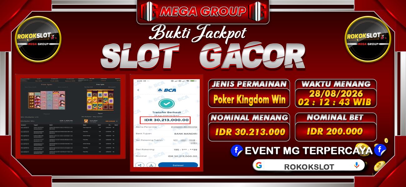 Bukti JP situs Rokokslot hari Jumat, 28 Agustus 2026