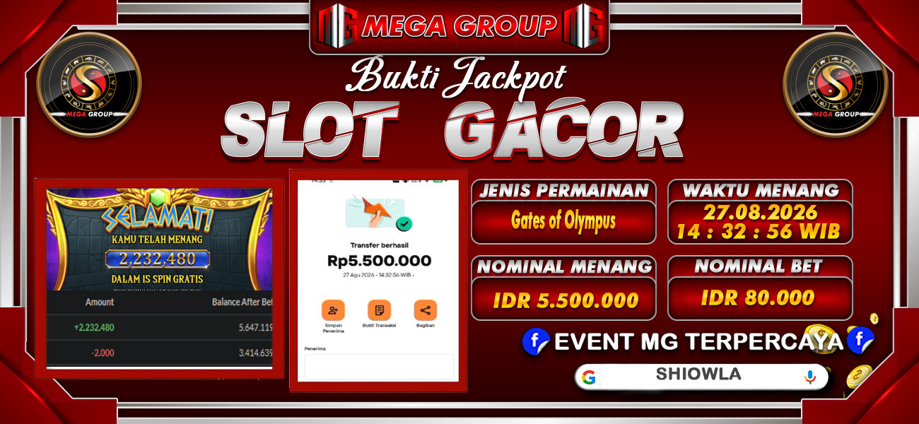 Bukti JP situs Shiowla hari Kamis, 27 Agustus 2026