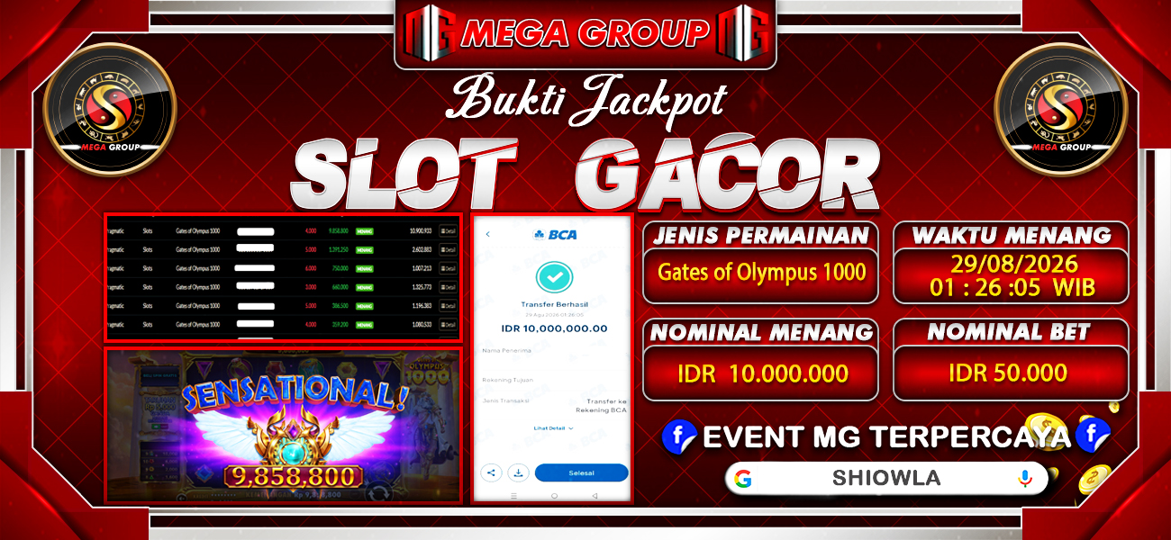 Bukti JP situs Shiowla hari Sabtu, 29 Agustus 2026