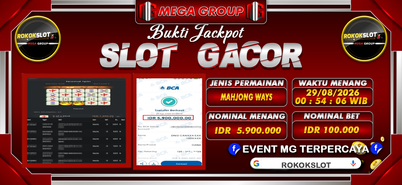 Bukti JP situs Rokokslot hari Sabtu, 29 Agustus 2026